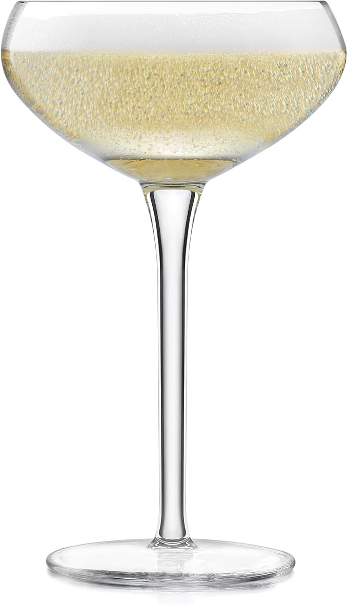 Libbey Signature Kentfield Coupe Cocktail Glasses Set of 4, Classic Tall Stemmed Glass Cup, Champagne Coupe Glasses Gift Set for Weddings, Birthdays