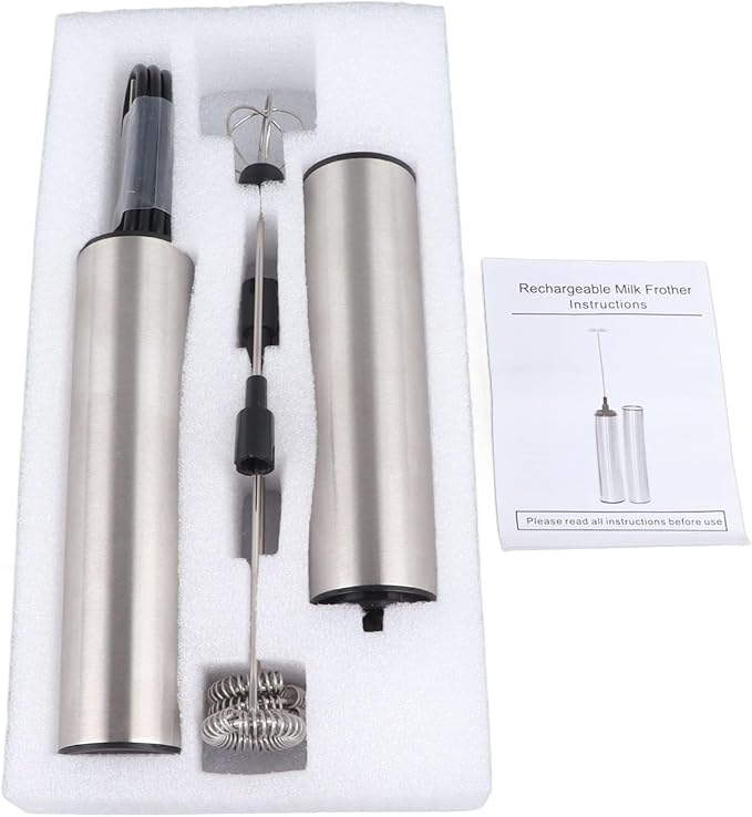 Electric Whisk, USB Rechargeable Handheld Electric Whisk with Multi Speed for Milk Frothing Coffee Mixing and Kitchen Blending Compact Foam Maker for Hot or Cold Beverages