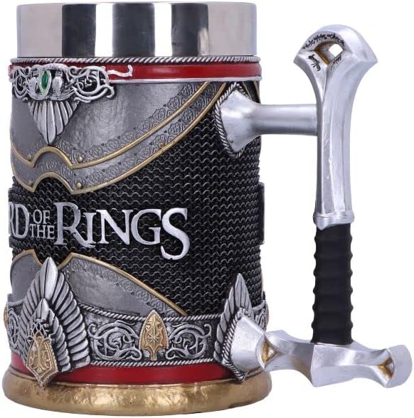 Nemesis Now Lord of the Rings Tankard, Hand-Painted Resin Mug, Officially Licensed Collectible, 15.5cm - Aragorn