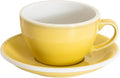 Loveramics Coffee Cup Ceramic, 8 oz Latte Art Cup with Saucer for Cappuccino, Tea, Espresso, Thick - walled stoneware Cappuccino mug Set for Cafe and Barista - Potters Colours (Butter Cup, 8OZ)