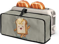 Slim 2 Slice Toaster Cover Funny Toaster Bread Print Water-Resistant Dust Covers with Handle Keep Kitchen Small Appliances Clean