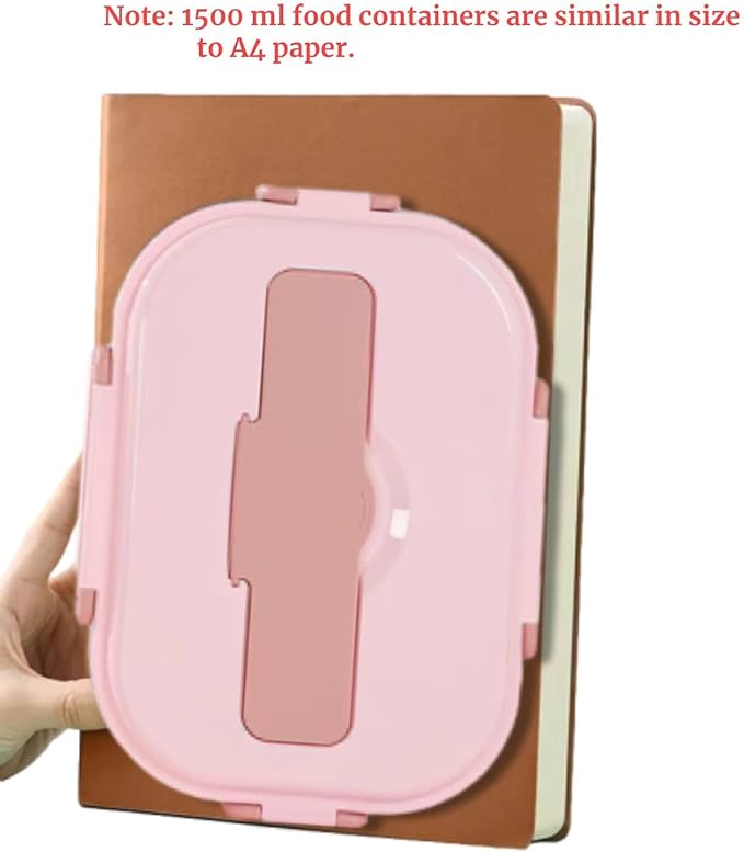 1200ml & 1500ml Lunch Box Food Lunch Containers with Spoon Chopsticks & Soup Bowl Adult Kids Bento Lunch Box with Tableware Removable Liner, for School Office Picnic