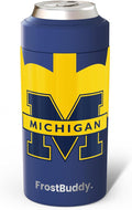 Frost Buddy NCAA Universal Buddy - Fits All - Stainless Steel Can Cooler for 12 oz & 16 oz Regular or Slim Cans & Bottles - Stainless Steel (Michigan Wolverines)