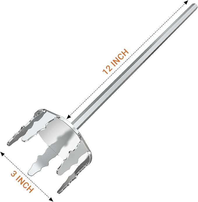 Onlyfire 3 Inch Pork Puller, Upgraded Ultra-Sharp Stainless Steel Meat Fork Meat Shredder Used with Standard Hand Drill for Beef, Chicken, Potato Masher and Tamale Meat