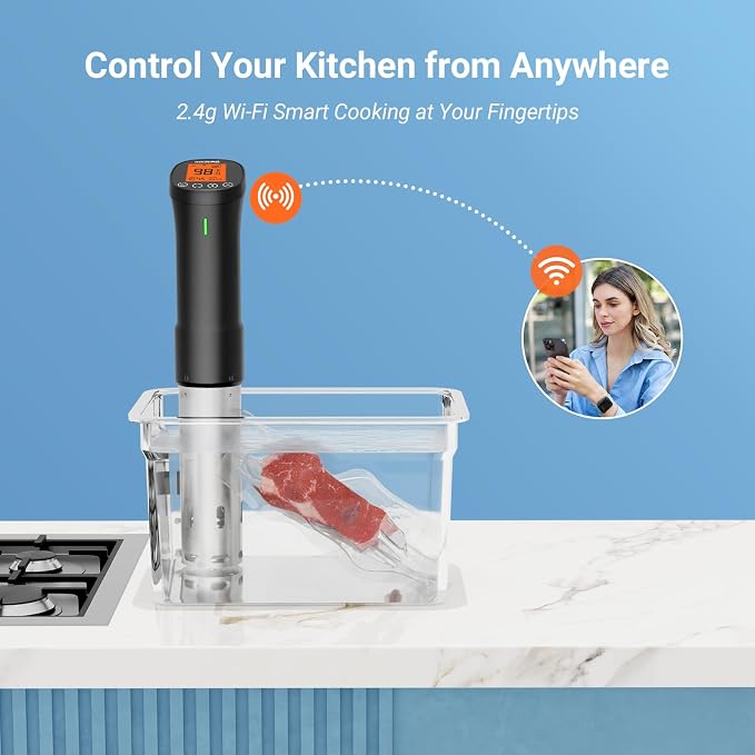 INKBIRD 2.4G WIFI Sous Vide Cooker Bundle with Vacuum Sealer Machine,1000W Sous-Vide Kits, Immersion Circulator for Sous Vide Mahine with 14 Preset Recipes on Thermal Immersion