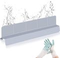 Kitchen Sink Splash Guard 23" Self-Draining Silicone Water Guard with High Splash Wall & Strong Suction Cups for Faucet, Countertop & Sink Edge, Keeps Sinks Dry, Dishwasher Safe (Gray)