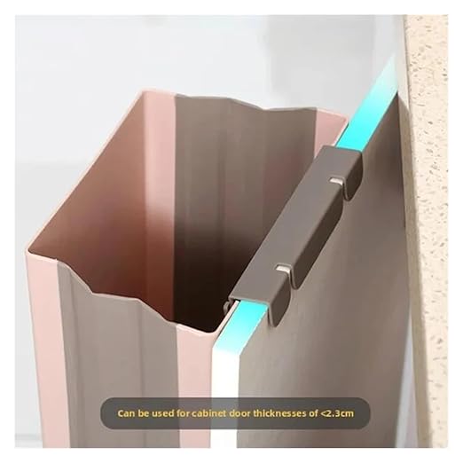 Collapsible Hanging Kitchen Trash Can 1 Piece Multifunction Hanging Telescopic Folding Trash Can Cabinet Door Sorting Bin for Kitchen and Car(Pink)