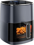 Simple Deluxe 12-in-1 Air Fryer 6.34 Qt, Digital Preset Airfryer with Visible Window, Nonstick and Dishwasher-Safe Basket, Air Fry, Roast, Bake, Dehydrate, Fries, 1700W, Gary