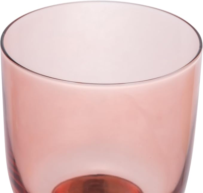 Creative Co-Op Hand Blown Footed Drinking Glasses, 6 Ounces, 4 Assorted Colors Glassware, Multi