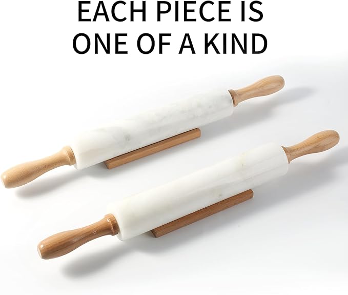 Koville Marble Rolling Pin, Non-Stick African Stone Polished Dough Roller, Pasta, Dumpling, Ravioli, Fondant, Pie Crust, Kitchen Baking Pastry Tools(Namib Fantasy)