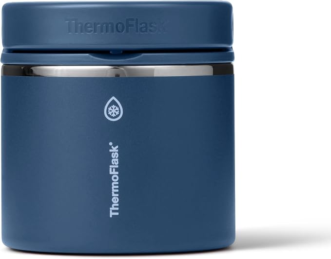 ThermoFlask Insulated Food Jar with Leakproof Lid (20 oz, Navy) - Stainless Steel Food Containers for Hot & Cold Meals, Lunch, Soup & Snacks