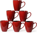 MONITO 17 OZ Coffee Mugs Set of 6, Large Ceramic Blue Coffee Mugs Set with handle for Tea/Latte/Milk/Cocoa, Funny Tea Cups for Office and Home, Engagement Gifts. (Red)