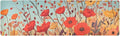 Orange Poppy Flower Turquoise Spring Trivet Table Runner Heat Resistant 230F for Hot Dishes Pots Plates Kitchen Dining Table Protector Decorative 39.37 X 11.8 Inch