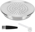Fdit Household Reusable Coffee Capsule Stainless Steel Coffee Pod Holder Filter Set Coffee Filter Cup with Spoon Set Fit for HD7801