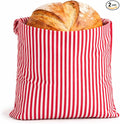 Sourdough Bread Bag – Reusable Beeswax Bread Storage Bags (2 Sizes) for Homemade & Artisan Loaves, Plastic-Free Bread Keeper – Stripey Red (CLASSIC) - While Stocks Last