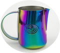 Barista Swag Curved Body Coffee Milk Frothing Cup for Espresso Machines Latte Art 500ml Steaming Pitchers (Mirror Multicolor)