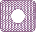 Silicone Sink Protectors for Kitchen - Non-Slip Heat Resistant Grid Mat for Farmhouse Porcelain Stainless Steel, Protects & Cushions Your Sink(Purple 1PCS, 12.4"x10.4" Center Drain)