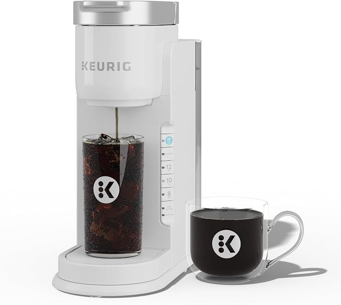 Keurig K-Iced Coffee Maker, Single Serve K-Cup Pod Iced Coffee Maker, With Hot and Cold Coffee Capabilities, Brews Any K-Cup Pod, White
