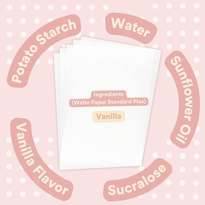 Printable Edible Wafer Paper Sheets from paper2eat (0.40 mm - 50 sheets/Vanilla)
