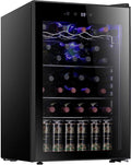 Antarctic Star 36 Bottle Wine Cooler/Cabinet BeverageRefrigerator Small Mini Wine Cellar Beer Soda Bar Fridge Quiet Operation Compressor Adjust Temperature Freestanding Black, 4.5 Cu. ft