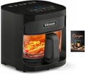 4.5QT Large Glass Air Fryer – See-Through Glass Window, Non Toxic, 360° Hot Air and Auto Shut-Off for Crispy Food, Temperature Control Dishwasher Safe