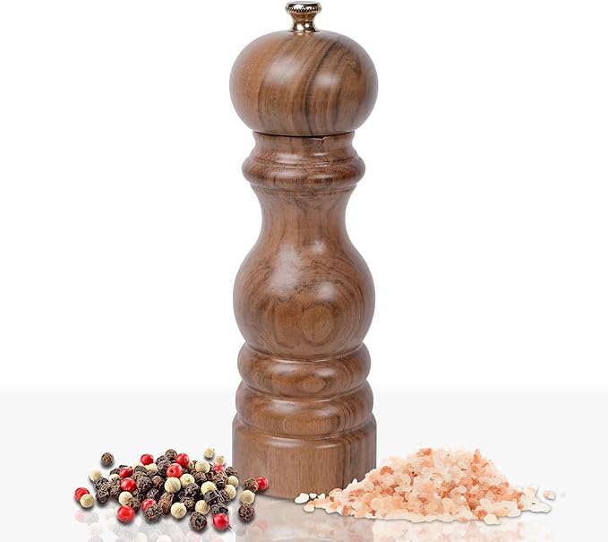 Walnut Color Wooden BlackPepper Hand Mill 18 cm-7.08 inch (Walnut)