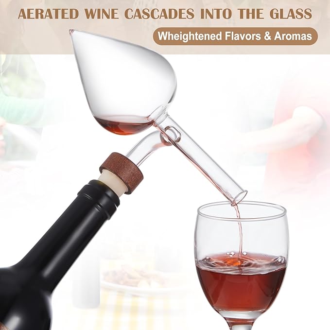 CHENGU 2 Pcs Wine air Aerator Decanter with Aerator Pourer Red White in Bottle Aerators Wine Gift Accessories Makes Your Wines Taste Better
