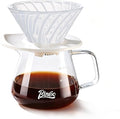 Bincoo Premium Pour Over Coffee Set, 500ML High Borosilicate Glass Coffee Maker, Even Extraction Dripper Holder, 3 Elegant Colors (White)
