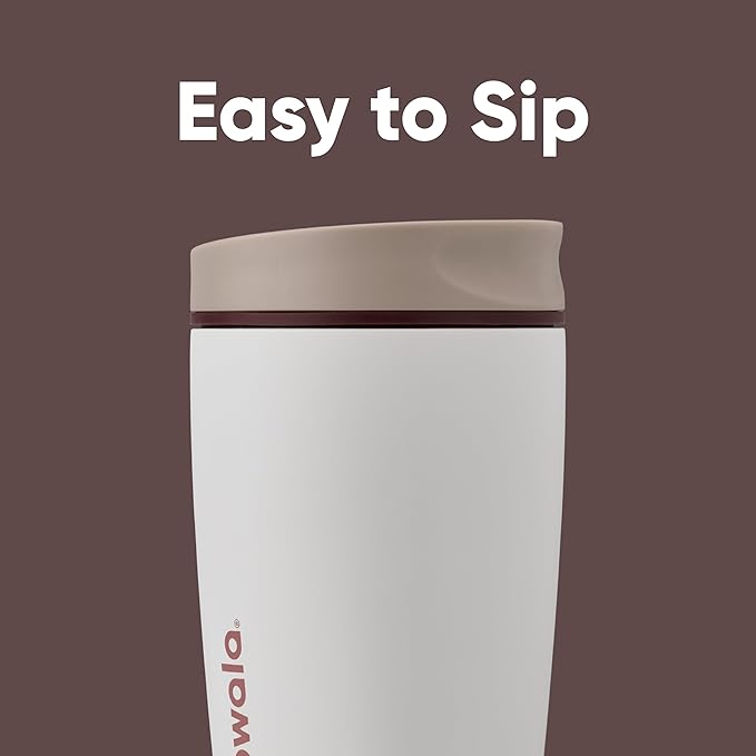 Owala SmoothSip Slider Insulated Stainless Steel Coffee Tumbler, Reusable Iced Coffee Cup, Hot Coffee Travel Mug, BPA Free 12 oz, Vanilla Bean, Pack of 8