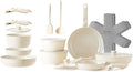 RedChef Ceramic Pots and Pans Set, Nonstick Kitchen Cookware with Detachable Handle, 22pcs, PFAS, PFOA & PTFE Free, RV Ceramic Cookware for Camping, Dishwasher & Oven Safe