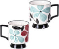 KAMMAK Ceramic Mug - Hand-Painted Coffee and Tea Mug - 450ML Vintage Breakfast Cups - Cute Mugs for Women - Ideal for Birthday - Afternoon Tea & Housewarming Gifts, GX012