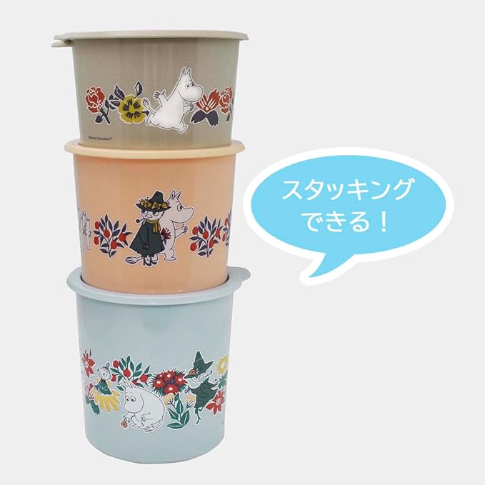 Skater SOT10-A One-Touch Seal Container, Large, 33.8 fl oz (1,000 ml), Sealed Container, Storage Container, Moomin