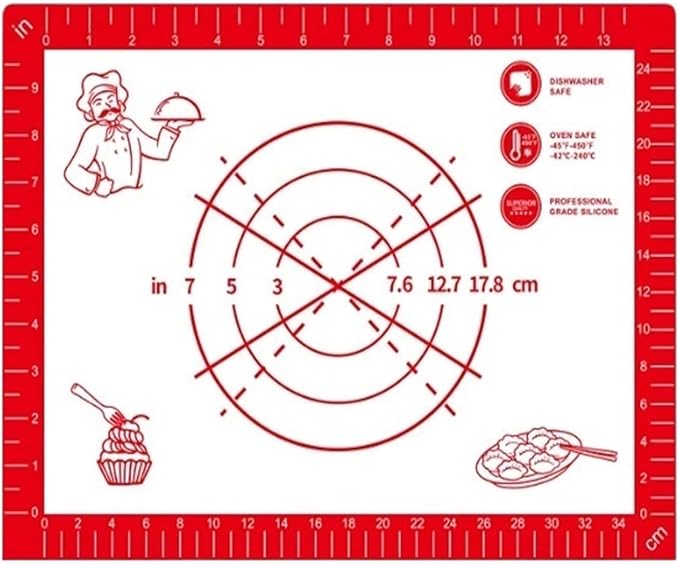 Silicone Baking Mat Rolling Kneading Board Non Stick High Temperature Resistant Pastry Dough Sheet Crust Cookie Bread Easy Clean(30x40cm)