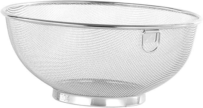 Cabilock Stainless Steel Washing Basket Multi-functional Kitchen Drain Colander for Fruits Vegetables and Rice Deform-resistant Easy to Clean
