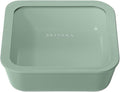 Ceramic Coated Glass Food Storage Container | No PTFE, PFOA, PFAS, and BPA | Reusable Non Toxic Meal Prep Container with Glass Lid | Easy To Store | 8 Cup Square [Willow]