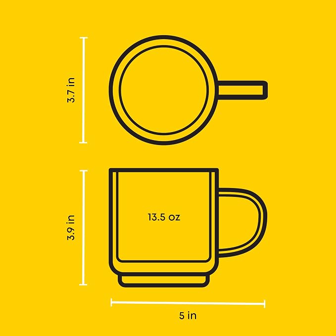 JoyJolt Haven Stackable Double Wall Glass Mugs, Set of 2 (13.5oz) Insulated Coffee Cups, Double Wall Glass Coffee Cups, Tea Cups, Latte Cups, Cappuccino Cups, Clear mugs set of 2