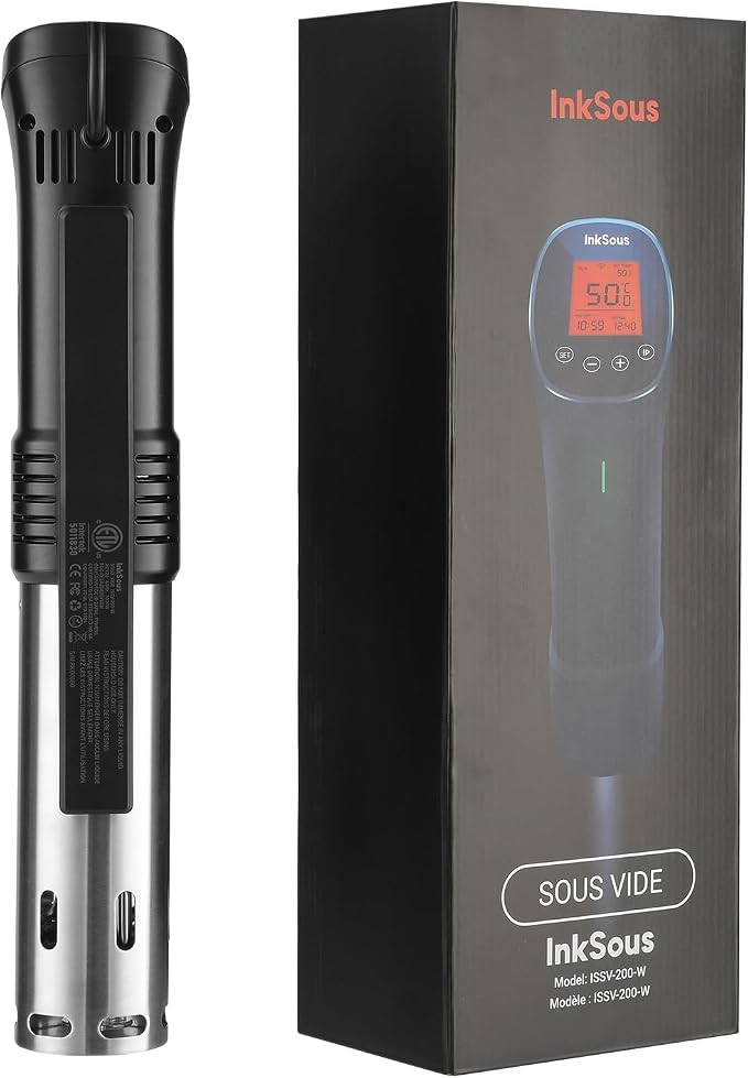 Sous Vide Cooker WiFi 2.4G, 1000W Sous Vide Machine ISSV-200-W with APP 18 Recipes, Timer Alarm, 1°F Precision, Calibration, Ultra-Quiet Thermal Immersion Circulator APP-Controlled
