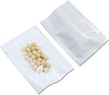 PABCK 1000 Pack 3.1x4.7 inch (Usable Size 2.75x4.3 inch) White Front Clear Open Top 2.8mil Plastic Vacuum Pouch Heat Sealable Bags for Food Storage Packets Mini Sample with Tear Notches