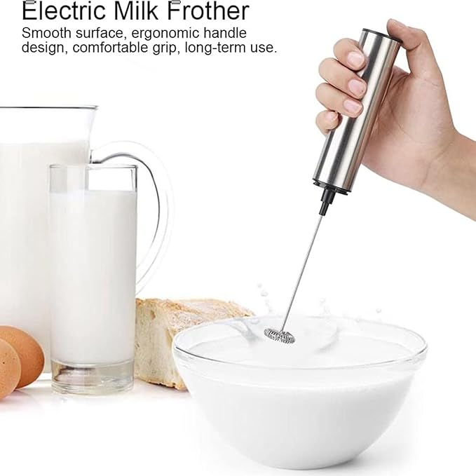Rechargeable Milk Frother Handheld Electric Foam Maker Whisk Drink Mixer Foamer for Latte Cappuccino Ergonomic Design Hand Mixer