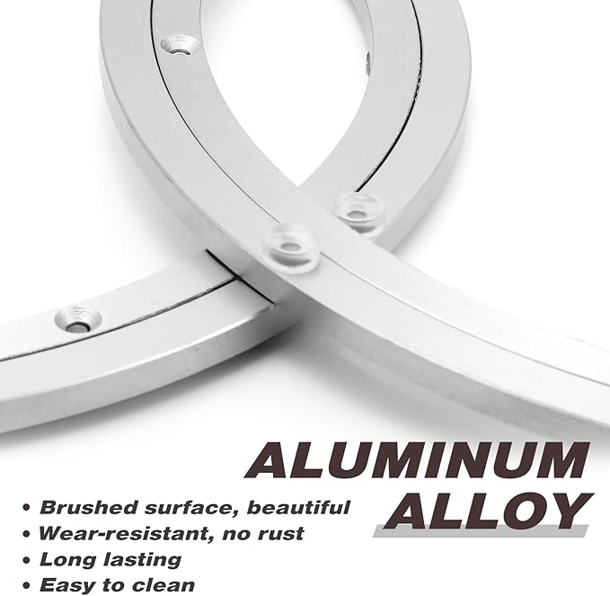 JaGely 2 Pack 14 Inch Lazy Susan Hardware Aluminum Alloy Turntable Rotating Hardware Heavy Duty Lazy Susan Bearing Ring Mechanism for Kitchen Dinning Table
