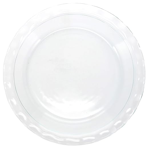 Pyrex C-209 Clear Fluted Rim Glass Pie Plate 9.5 in x 1.6 in (24 cm) - Made in USA