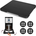 360° Rolling Tray Bamboo Appliance Slider for Kitchen Appliances,Coffee Maker Mat Tray for Countertops Sliding Tray for Coffee Maker Appliances Mat Easily from Under The Cabinet,Black 11.8"×9.8"
