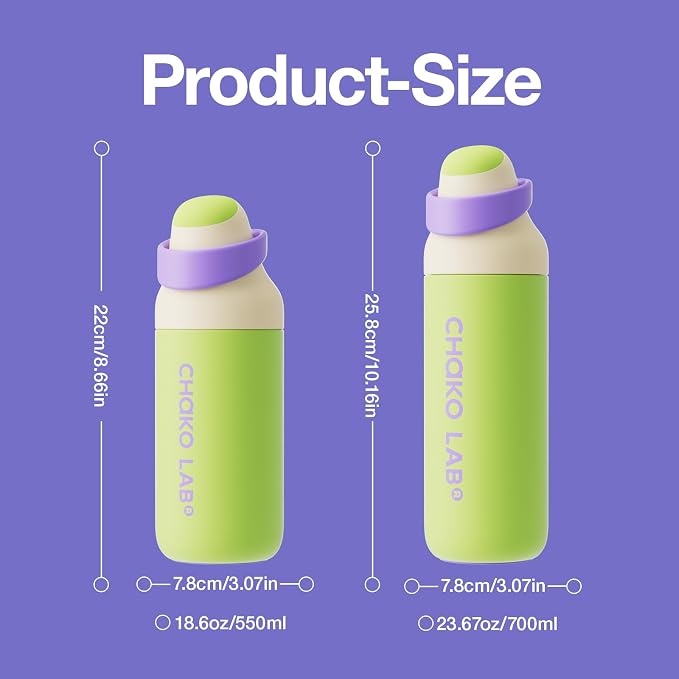 CHAKO LAB Insulated Stainless Steel Water Bottle, BPA-Free Sports Water Bottle,Spout and Straw,Leak Proof Locking Lid,Designed for Travel, School, and Sport,BPA Free,18 oz,Buzz Lightyear