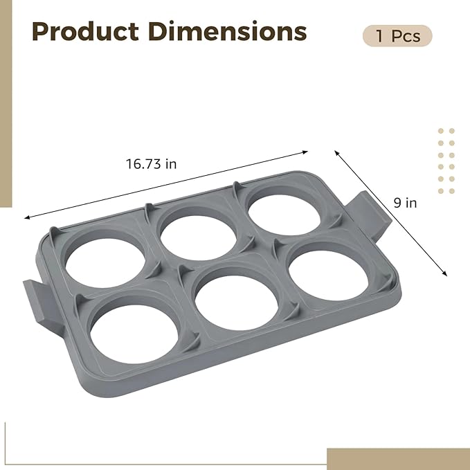 Silicone Egg Molds, 6-Hole Nonstick Rings for Frying Eggs, Compatible with Blackstone Griddle Cookware, Integrated Tray with Flexible Handles, High Heat Resistant, Perfect for Pancakes