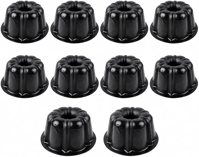 O’Creme Bakeable Plastic Mini Cake Pan & Jello Mold – Non-Stick Silicone Baking Pan – Reusable Mold For Baking, Desserts and More – 10 QTY Pack