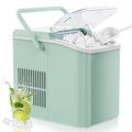 OLIXIS Ice Maker Machine with Handle,26lbs in 24 Hours,9 Cubes in 6 Mins,Auto-Cleaning Portable Ice Maker with Basket and Scoop, Countertop for Home, Kitchen, Camping, RV, Sleek Green