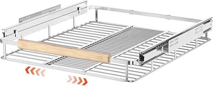 SANNO Pull Out Cabinet Organizer, Expandable Slide Out Organizer shelf for Kitchen Cabinets Organizer, Sliding Pantry Shelves - Roll Out Shelf Storage for Pots, Pans
