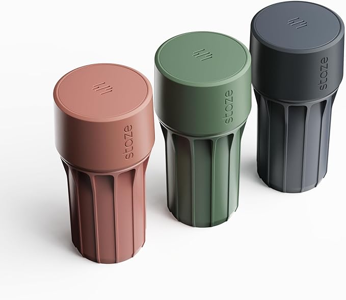 Staze Air Tight Smell Proof Container (148ml) – Vacuum Seal Jar - Waterproof Food Storage Canister, Portable Small Smell Proof Jar for Coffee, Herb, Spice & Gummies - (AUTUMN TRIO)