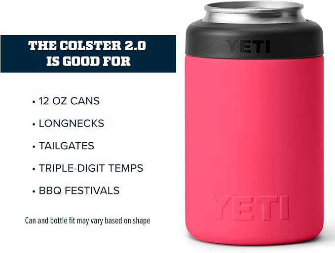 YETI Rambler 12 oz. Colster Can Insulator for Standard Size Cans, Bimini Pink