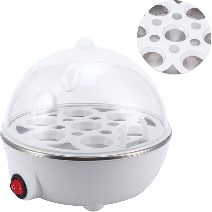 Ejoyous Egg Cooker, Electric 7 Eggs Capacity Hard Boiled Egg Boiler Steamer Poacher (US Plug 110V)